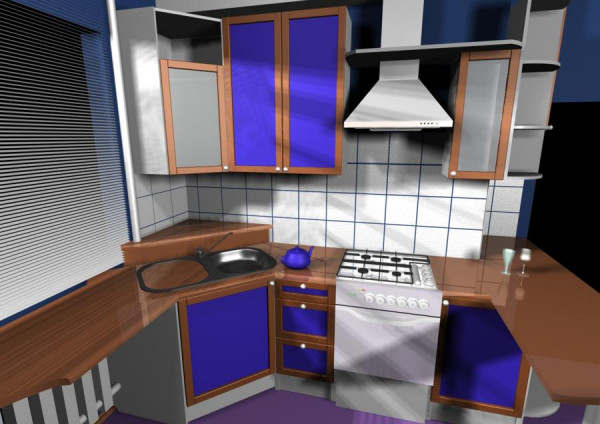 3D кухонный гарнитур. Вид В