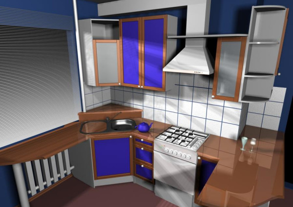 3D кухонный гарнитур. Вид Б